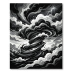 Monochromatic Swirling Tornado Lightning Rug