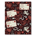 Red Hearts Cupid Postcards Whimsical Texture Rug
