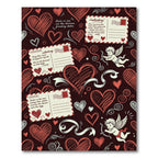 Red Hearts Cupid Postcards Whimsical Texture Rug