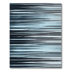 Modern Blue and Charcoal Linear Stripe Rug
