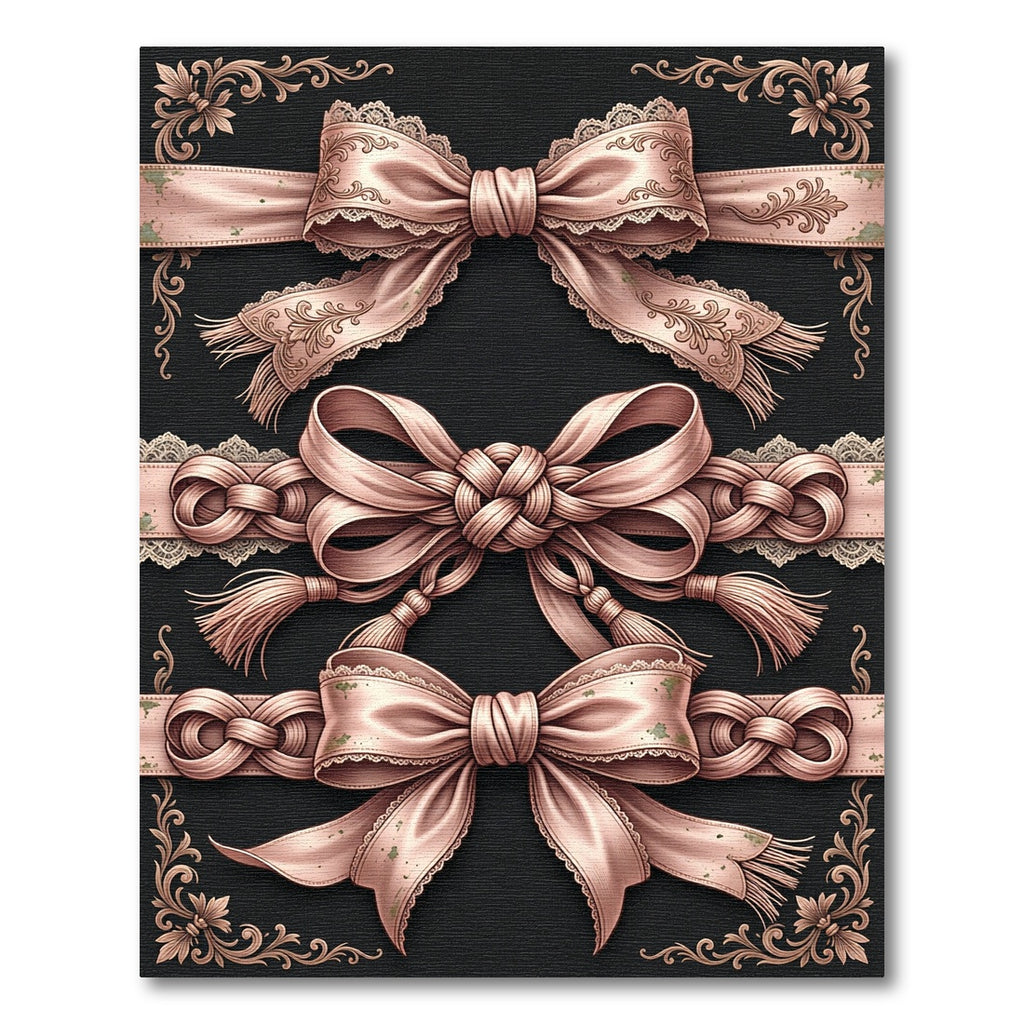 Elegant Blush Ribbon Roseate Damask Rug