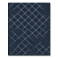 Navy Blue Geometric Grid Lines Rug