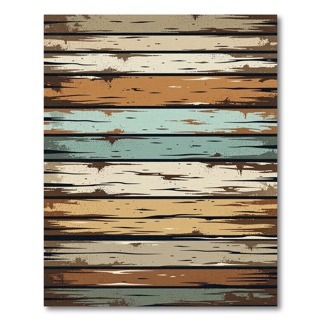 Aged Wood Grain Horizontal Stripes Rug
