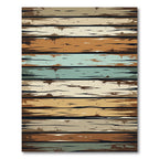 Aged Wood Grain Horizontal Stripes Rug