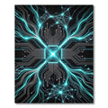 Cool Circuit Board Neon Flow Rug