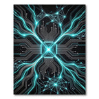 Cool Circuit Board Neon Flow Rug