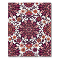 Crimson Orchid Floral Mandala Rug