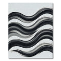 Contemporary Monochrome Abstract Wavy Stripe Rug