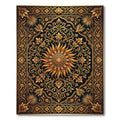 Ornate Golden Sun Floral Medallion Rug