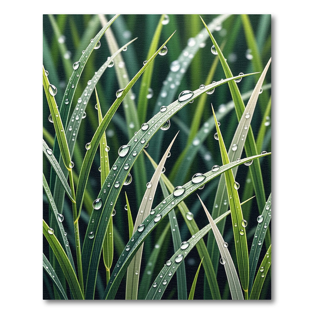 Lush Green Fresh Morning Dew Blades Rug