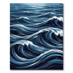 Deep Blue Ocean Swell Rug
