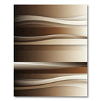 Earthy Brown Abstract Wavy Stripe Rug