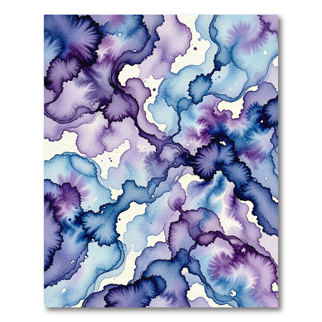 Amethyst Azure Fluid Ink Smear Rug