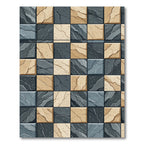Checkered Stone Texture Blocks Rug