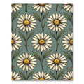 Vintage Muted Sage Daisy Floral Rug