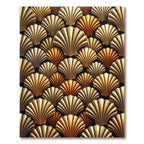 Golden Art Deco Shell Scallop Rug