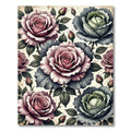 Blush Rose and Sage Botanical Garden Rug