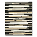 Abstract Ochre White Striped Composition Rug