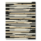 Abstract Ochre White Striped Composition Rug