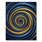 Golden Swirl Abstract Cobalt Vortex Rug