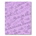 Playful Train Alphabet Purple Line Art Rug