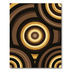 Brown and Gold Concentric Circles Rug