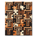 Tonal Puzzle Pieces Geometric Arrangement Rug