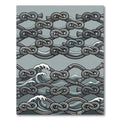 Gray Nautical Knot Wave Rug