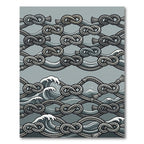 Gray Nautical Knot Wave Rug