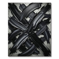 Bold Black Abstract Impasto Stroke Rug