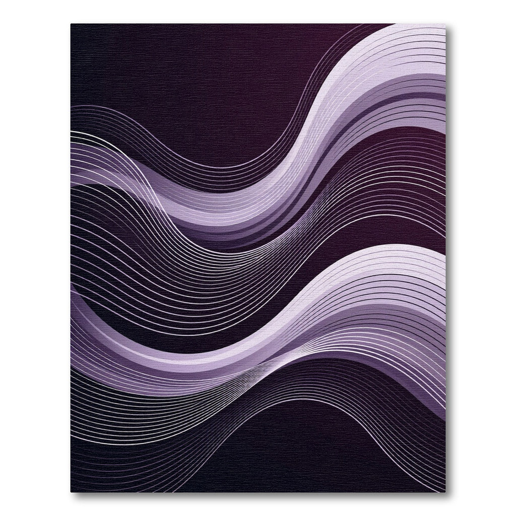 Modern Purple Flowing Abstract Wave Rug