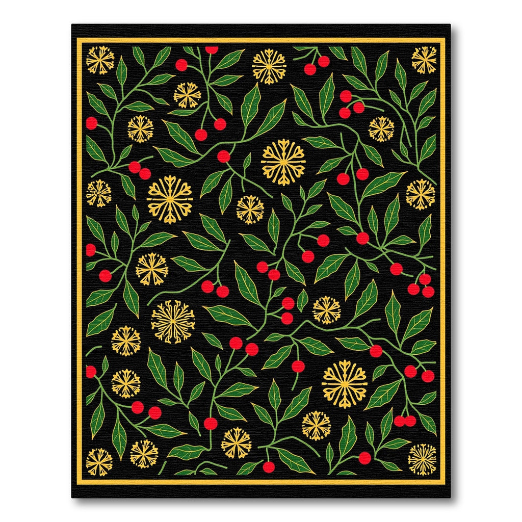 Crimson Berry Golden Starburst Flora Rug