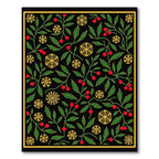 Crimson Berry Golden Starburst Flora Rug