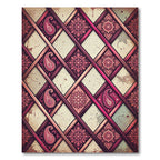 Crimson Paisley Mandala Lattice Rug