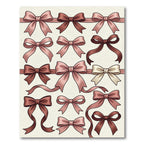 Elegant Dusty Rose Ribbon Bows Rug
