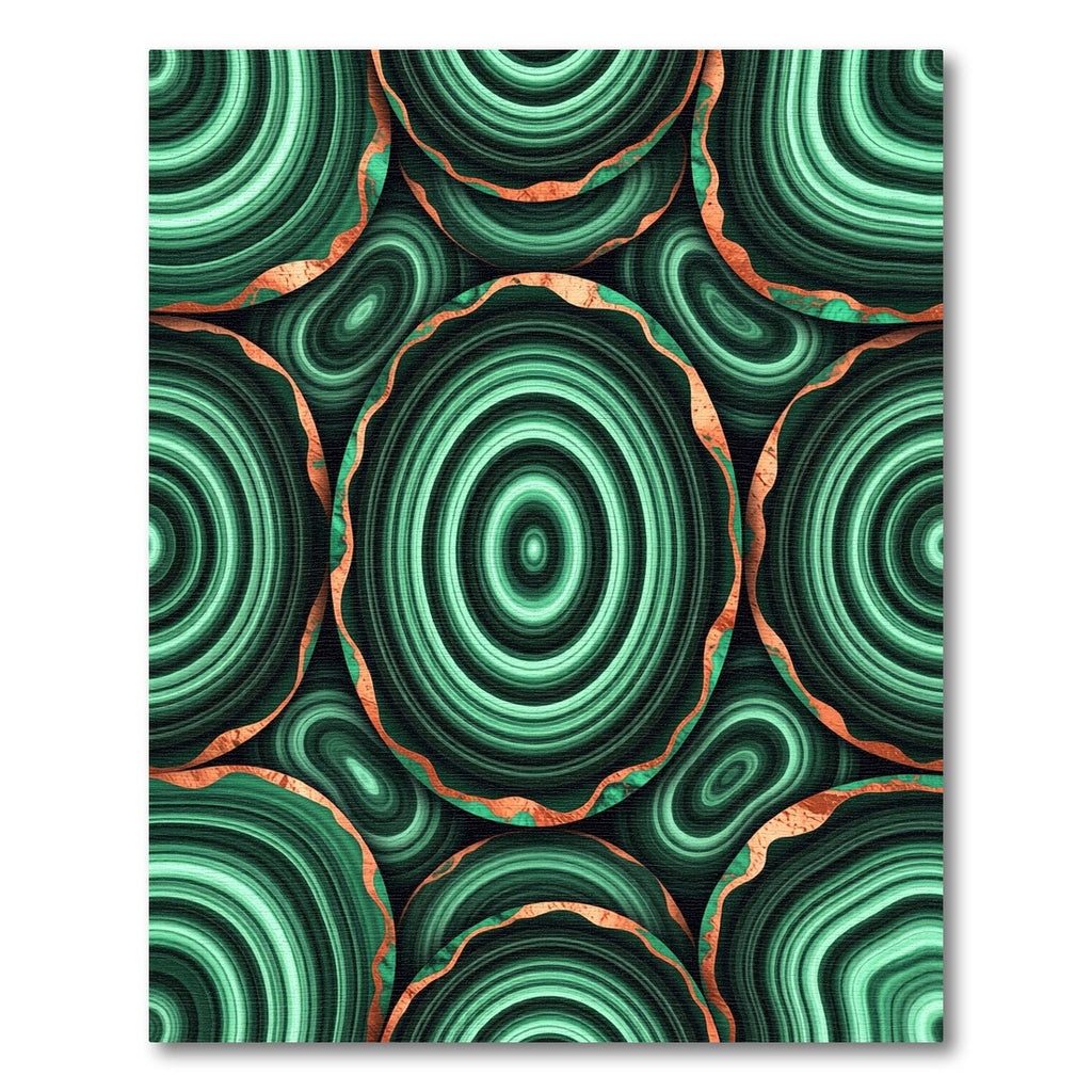 Emerald Green Agate Circles Rug