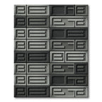 Industrial Gray Rectangular Stone Brick Rug