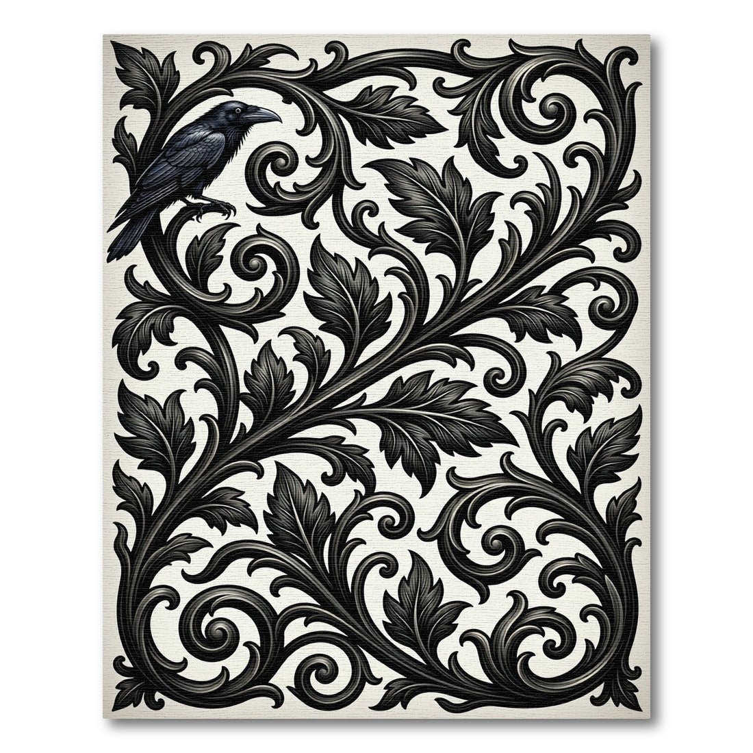 Dark Raven Scrollwork Classic Layout Rug