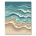 Abstract Serene Coastal Wave Ocean Art Rug