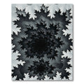 Monochrome Fractal Swirl Abstract Art Rug