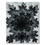 Monochrome Fractal Swirl Abstract Art Rug