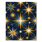 Mid Century Golden Cosmic Starry Night Rug