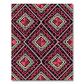 Deep Crimson Geometric Diamond Art Deco Rug