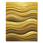 Golden Radiant Fluid Wave Abstract Rug