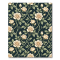 Elegant Cream Rose Floral Botanical Rug
