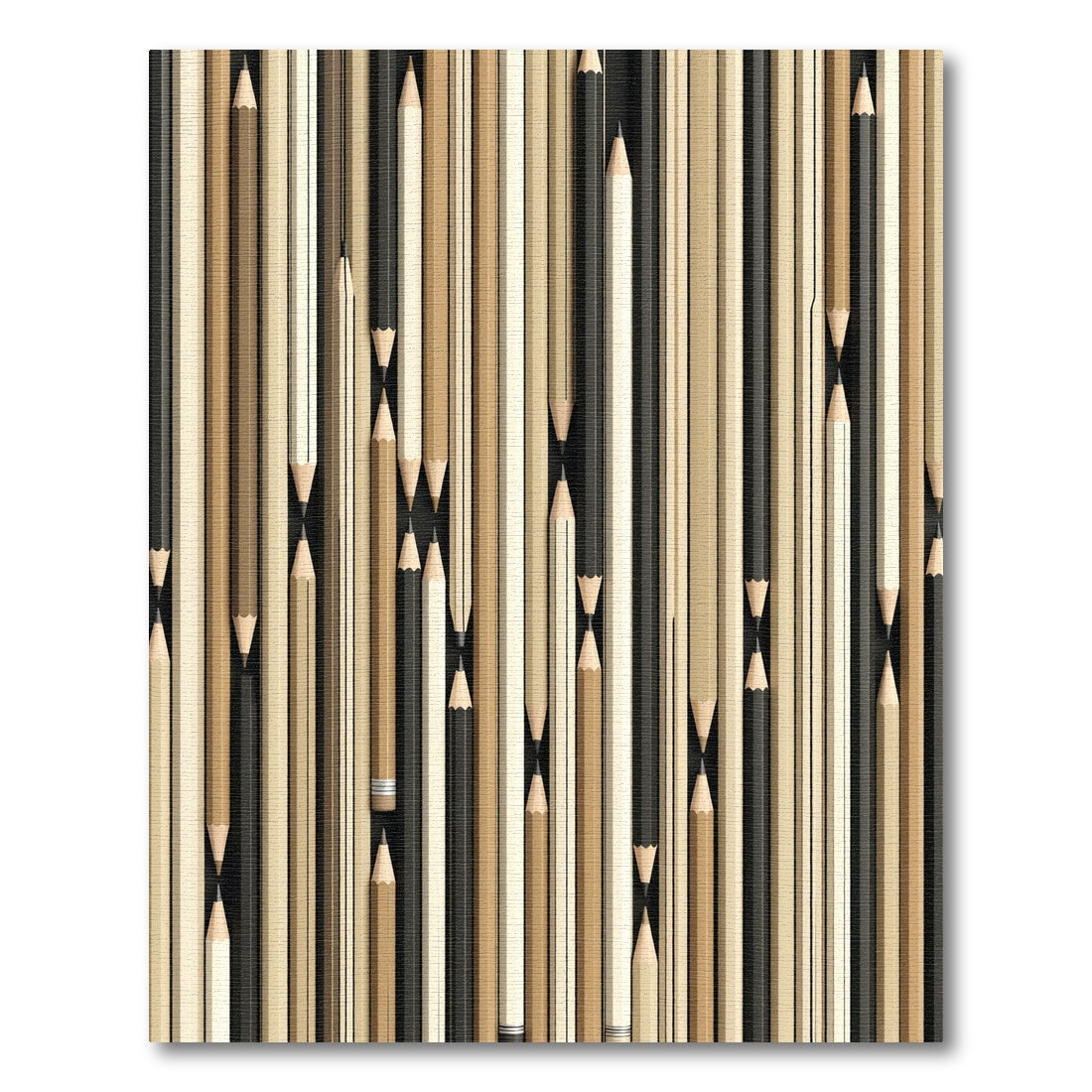 Neutral Tones Vertical Pencils Arrangement Rug