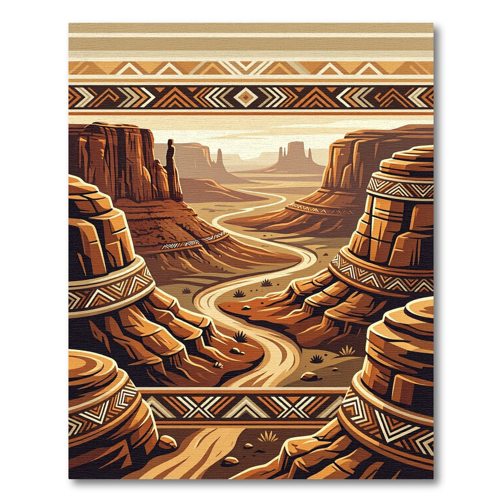 Earthy Southwestern Canyon Horizon Area Rug