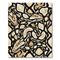 Intricate Brown Python Scale Serpent Art Rug