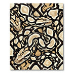 Intricate Brown Python Scale Serpent Art Rug