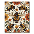 Golden Bumblebee Floral Earthy Botanical Rug